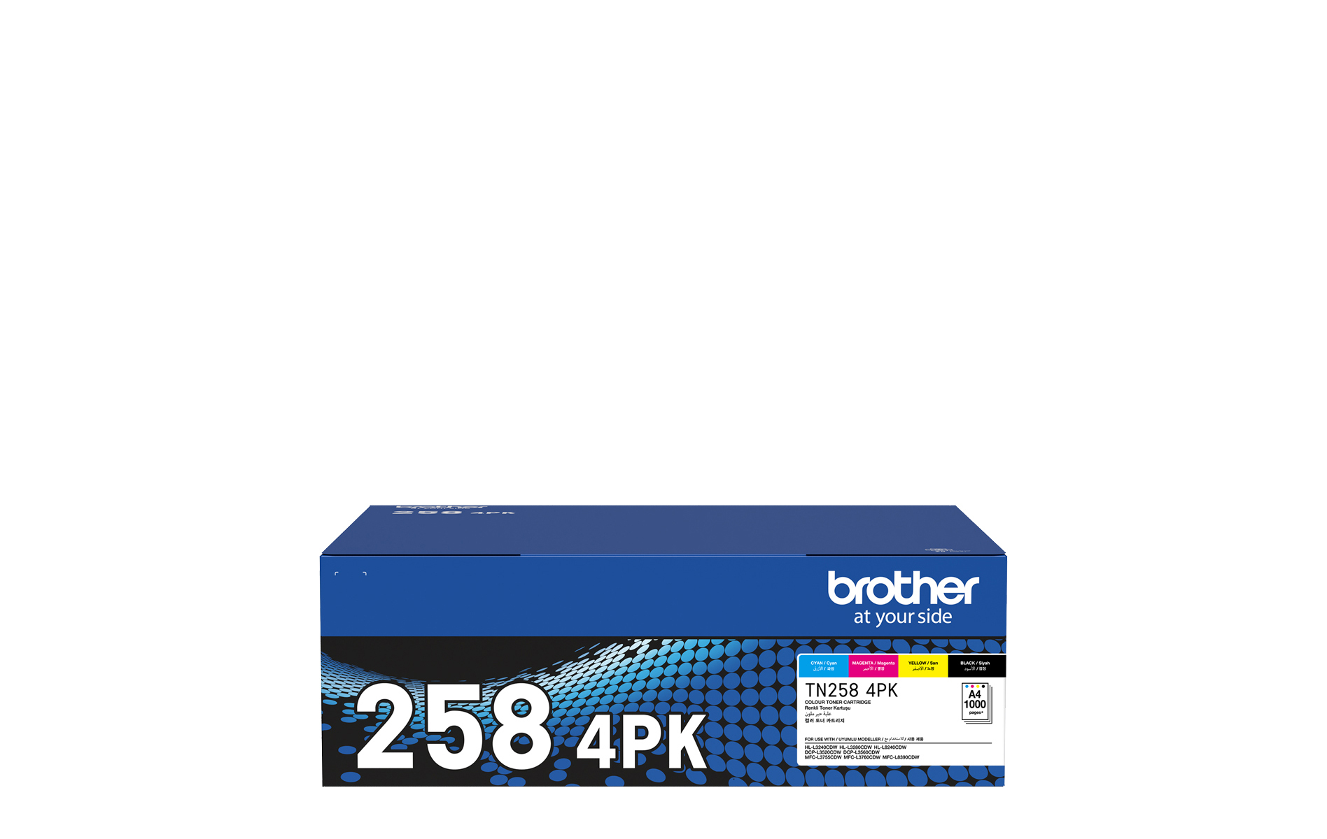 TN2584PK Genuine Brother CMYK 4-Pack Standard Yield Toner