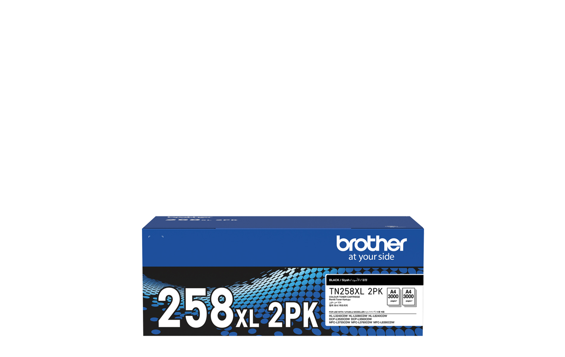 TN258XLBK2PK Genuine Brother Black 2-Pack High Yield Toner