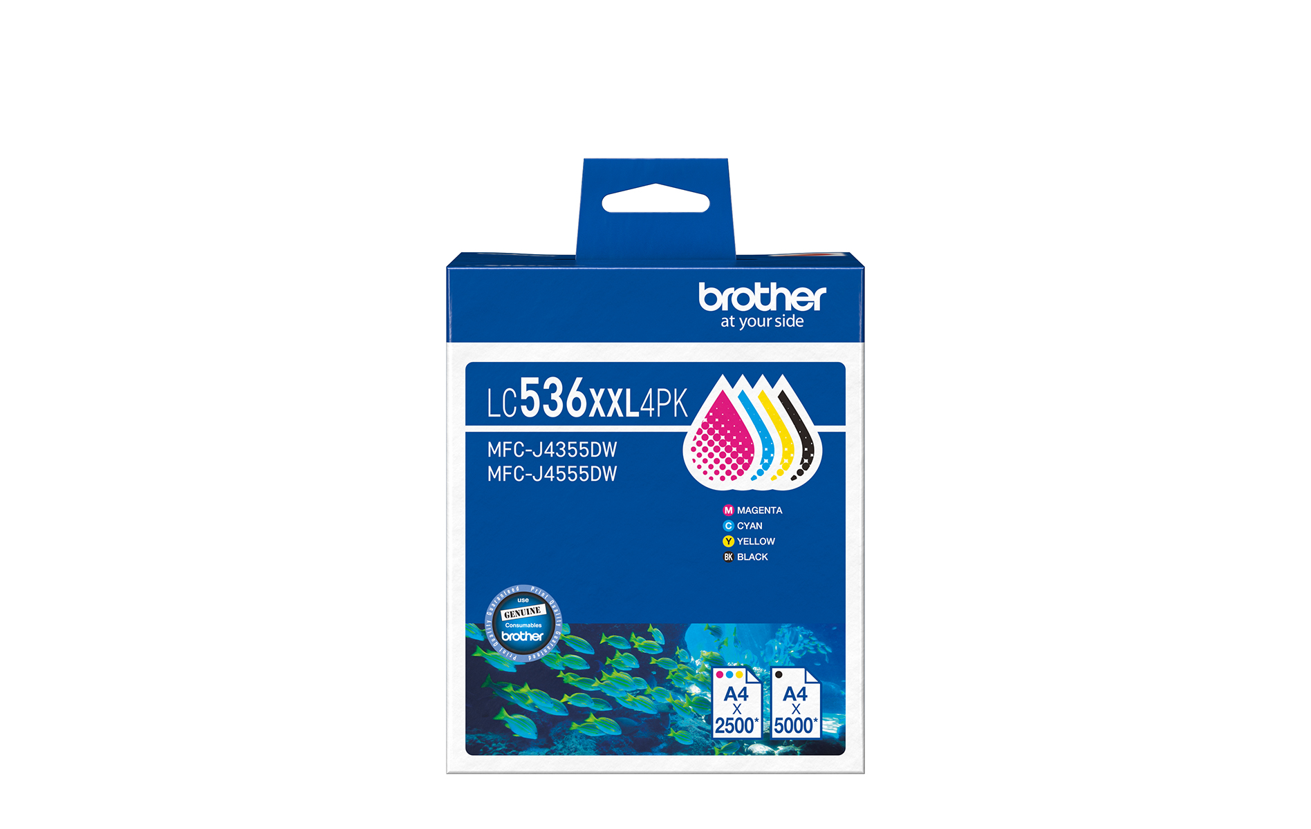 LC536XXL4PK Brother Genuine Multipack CMYK Super High-Yield Ink Cartridge - 4pk