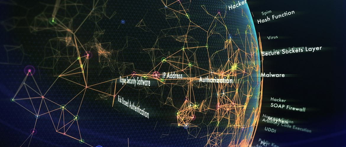 Digital data travelling around a globe