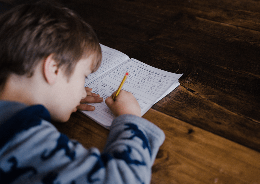 Child doing homework