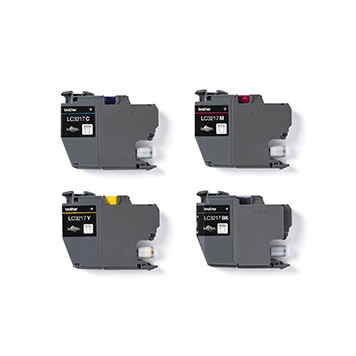 4 ink cartridges for a printer on a white background