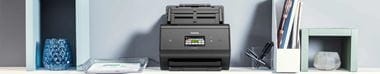 Brother ADS3600W scanner on a shelf