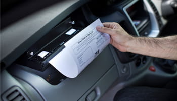 Person using a Brother mobile printer
