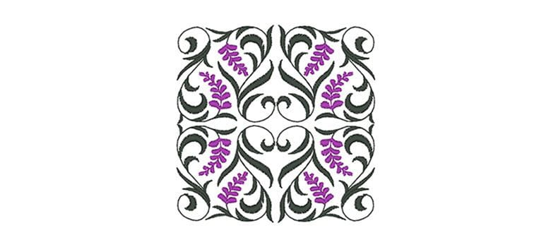 Frilly leaves embroidery design