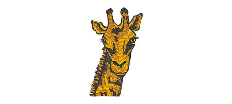 Giraffe head embroidery design