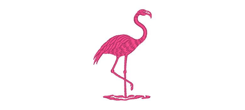 Pink flamingo embroidery design