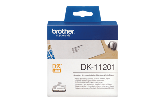 Genuine Brother DK-11201 Label Roll – Black on White, 29mm x 90mm