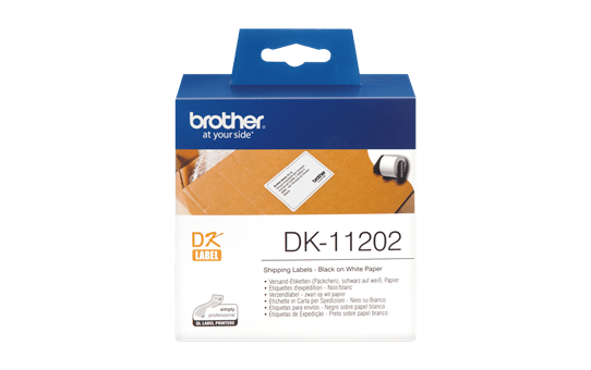 Genuine Brother DK-11202 Label Roll – Black on White, 62mm x 100mm