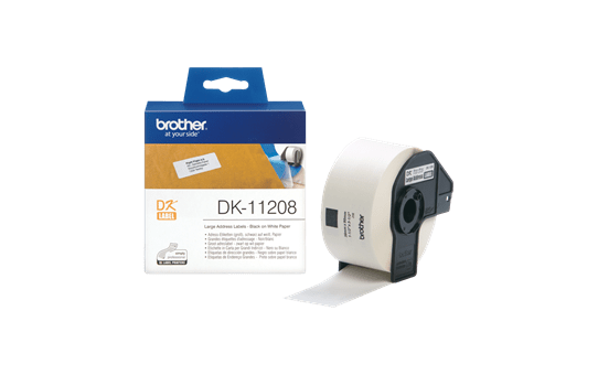 Genuine Brother DK-11208 Label Roll – Black on White, 38mm x 90mm 3