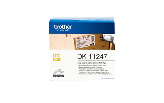 Genuine Brother DK-11247 Label Roll – Black on White, 103mm x 164mm