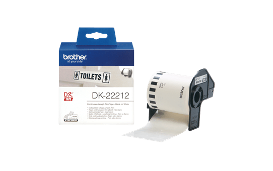 Genuine Brother DK-22212 Continuous Film Label Roll – Black on White, 62mm 3