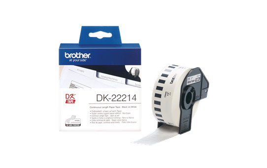 Genuine Brother DK-22214 Continuous Paper Label Roll – Black on White, 12mm wide 3