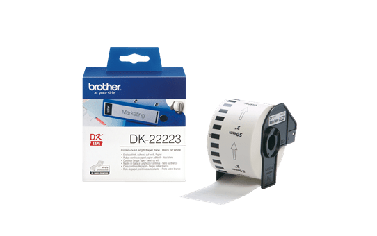 DK-22223 Continuous Paper Label Roll - Black on White - 50mm wide 3