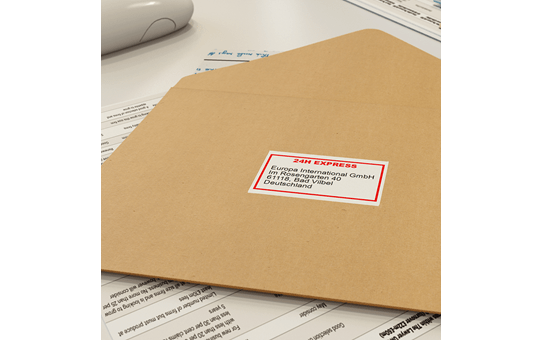 Genuine Brother DK-22251 Continuous Paper Label Roll – Black and Red on White, 62mm 2