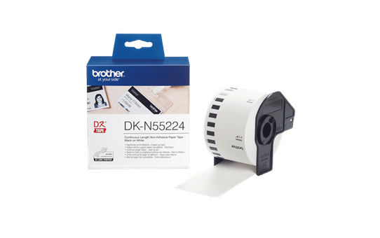 Genuine Brother DK-N55224 Continuous Non-Adhesive Paper Roll – Black on White, 54mm 3