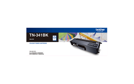 TN341BK black standard yield toner (2,500 pages) for Brother laser printer