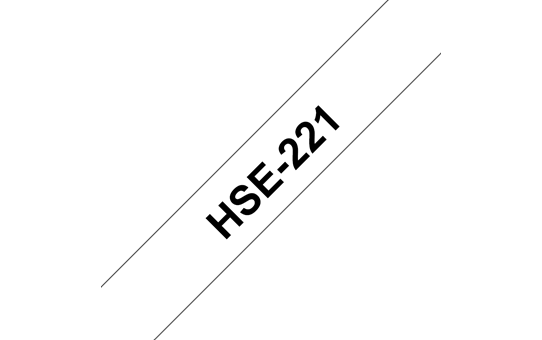 Genuine Brother HSe-221 Label Roll – Black on White with heat shrink, 8.8mm x 1.5M  3