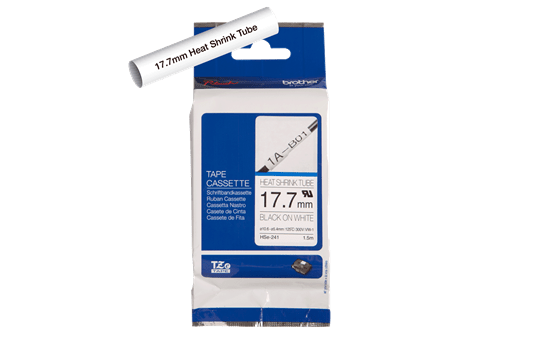 Genuine Brother HSe-241 Heat Shrink Tube Tape Cassette – Black on White, 17.7mm wide 2