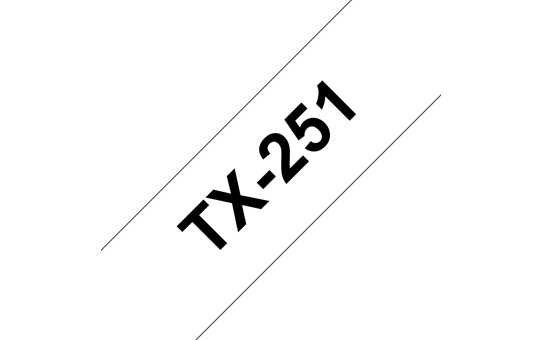 Genuine Brother TX-251 Labelling Tape Cassette – Black on White, 24mm wide
