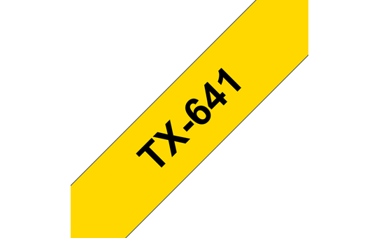Genuine Brother TX-641 Labelling Tape Cassette – Black on yellow, 18mm wide
