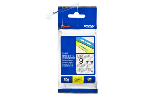 Genuine Brother TZe-121 Labelling Tape Cassette – Black on Clear, 9mm wide 2