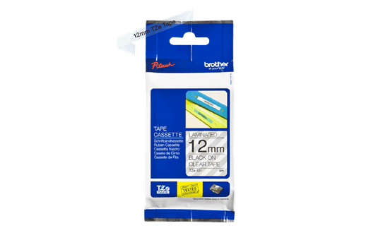 Genuine Brother TZe-131 Labelling Tape – Black on Clear, 12mm wide 2