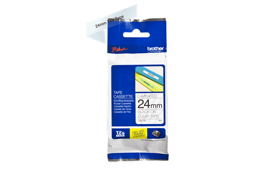 Genuine Brother TZe-151 Labelling Tape Cassette – Black on Clear, 24mm wide 2