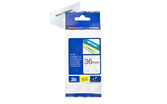 Genuine Brother TZe-161 Labelling Tape Cassette – Black on Clear, 36mm wide 2