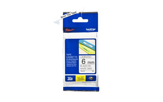Genuine Brother TZe-211 Labelling Tape Cassette – Black on White, 6mm wide 2
