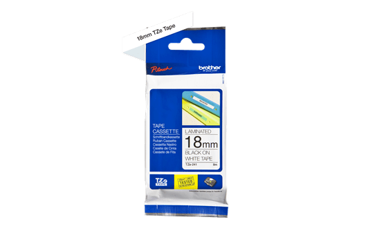 Genuine Brother TZe-241 Labelling Tape Cassette – Black on White, 18mm wide 2