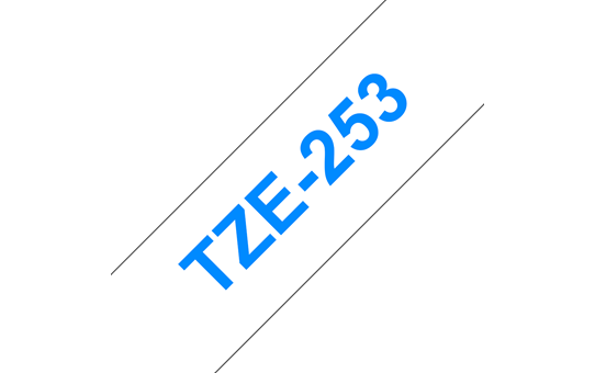 Genuine Brother TZe-253 Labelling Tape Cassette – Blue on White, 24mm wide 3