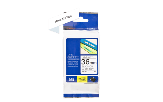 Genuine  Brother TZe-261 Labelling Tape Cassette – Black on White, 36mm wide 2