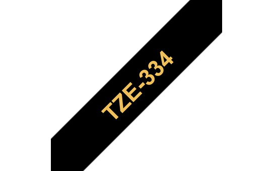 Genuine Brother TZe-334 Labelling Tape Cassette – Gold On Black, 12mm wide 3