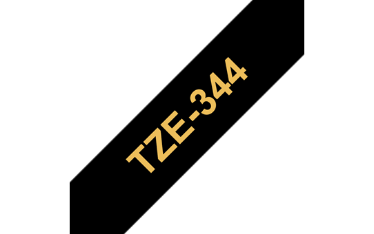 Genuine Brother TZe-344 Labelling Tape Cassette – Gold On Black, 18mm wide 3