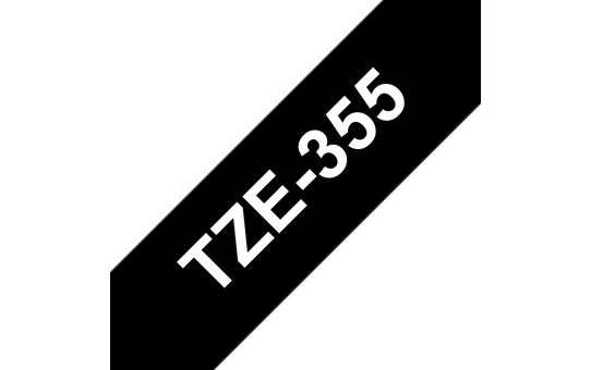 Genuine Brother TZe-355 Labelling Tape Cassette – White On Black, 24mm wide 3