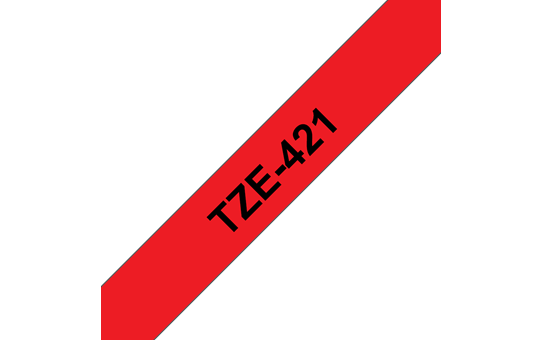 Genuine Brother TZe-421 Labelling Tape Cassette – Black on Red, 9mm wide 3