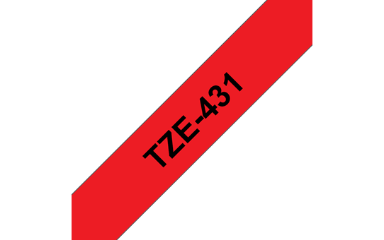 Genuine Brother TZe-431 Labelling Tape Cassette – Black on Red, 12mm wide 3