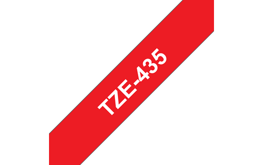 Genuine Brother TZe-435 Labelling Tape Cassette – White on Red, 12mm wide 3