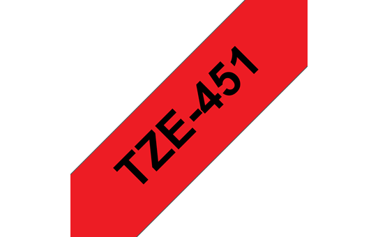 Genuine Brother TZe-451 Labelling Tape Cassette – Black on Red, 24mm wide 3