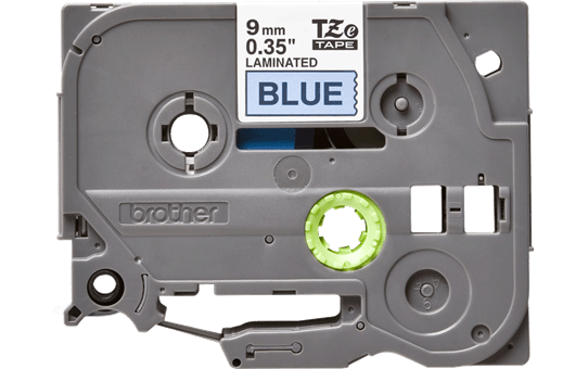 Genuine Brother TZe-521 Labelling Tape Cassette – Black on Blue, 9mm wide
