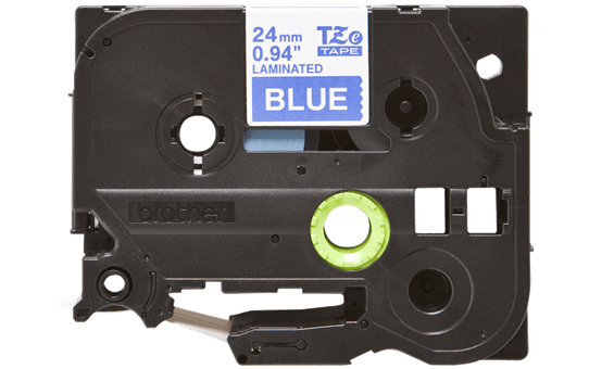 Genuine Brother TZe-555 Labelling Tape Cassette – White On Blue, 24mm wide