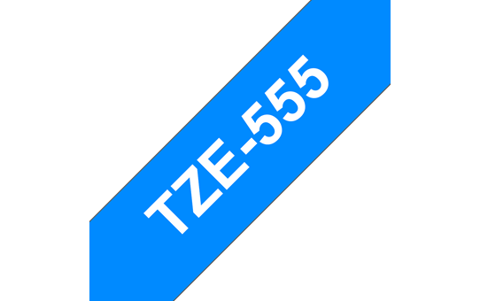 Genuine Brother TZe-555 Labelling Tape Cassette – White On Blue, 24mm wide 3