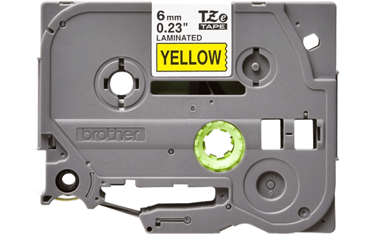 Genuine Brother TZe-611 Labelling Tape Cassette – Black on Yellow, 6mm wide