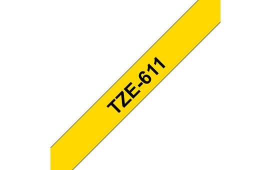 Genuine Brother TZe-611 Labelling Tape Cassette – Black on Yellow, 6mm wide 3