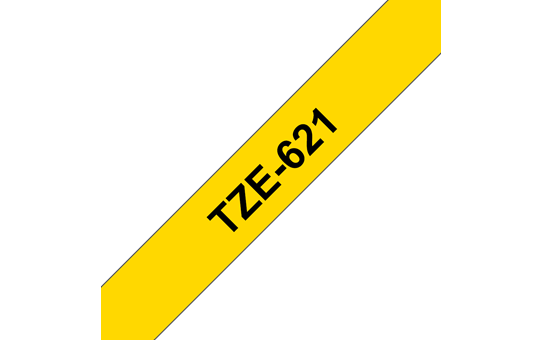 Genuine  Brother TZe-621 Labelling Tape Cassette – Black on Yellow, 9mm wide 3