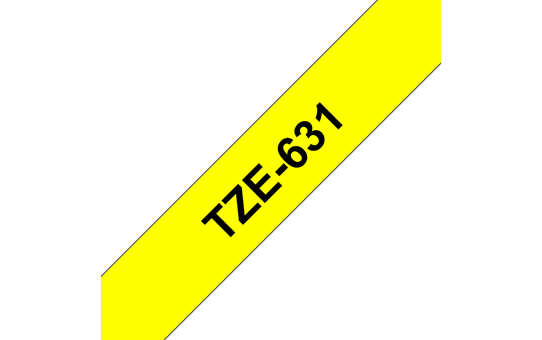 Genuine Brother TZe-631 Labelling Tape – Black on Yellow, 12mm wide 3