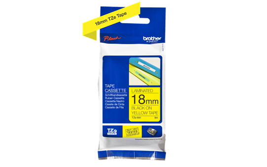 Genuine Brother TZe-641 Labelling Tape Cassette – Black on Yellow, 18mm wide 2