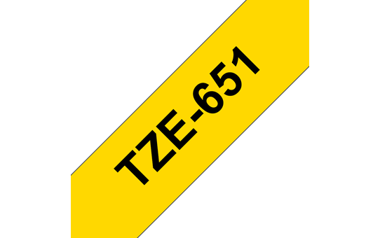 Genuine Brother TZe-651 Labelling Tape Cassette – Black on Yellow, 24mm wide 3