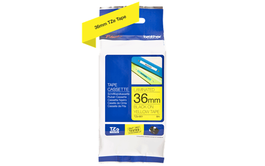 Genuine Brother TZe-661 Labelling Tape Cassette – Black on Yellow, 36mm wide 2